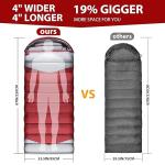 ETGLCOZY Sleeping Bag for Adults Cold Weather & Warm, Lightweight Backpacking Camping Hiking Essentials Gear for Kids 10-12 Girls Boys Compact w/Compression Sack 30-50F Degree, Claret/Gray