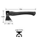 WICING Throwing Axe - 3 Pack, 15-inch Camping Hatchet, Carbon Steel Splitting Axe, Fiberglass Handle, with Anti-Slip & Shock Reduction Grip for Axe Throwing, Kindling, Chopping, and Wood Splitting