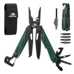 MOSSY OAK CNC-Machined Multitool Pliers, 27-in-1 Multi Tool with Pocket Knife, Fire Starter & Whistle, Bottle Opener, Screwdriver – Self-Locking Survival Tool for Camping & Hiking