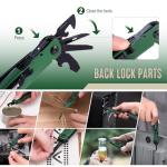 MOSSY OAK CNC-Machined Multitool Pliers, 27-in-1 Multi Tool with Pocket Knife, Fire Starter & Whistle, Bottle Opener, Screwdriver – Self-Locking Survival Tool for Camping & Hiking