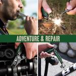 MOSSY OAK CNC-Machined Multitool Pliers, 27-in-1 Multi Tool with Pocket Knife, Fire Starter & Whistle, Bottle Opener, Screwdriver – Self-Locking Survival Tool for Camping & Hiking