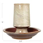 Creative Co-Op Stoneware Match Holder with Striker Plate, Reactive Glaze, Grey (Each One Will Vary)