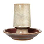 Creative Co-Op Stoneware Match Holder with Striker Plate, Reactive Glaze, Grey (Each One Will Vary)