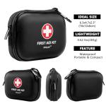 Mini First Aid Kit - 120 Piece Small Waterproof Hard Shell Medical Kit for Car, Home, Office, Travel, Camping, Sports, Outdoor, School - Emergency First Aid Supplies and Survival Kit (Black)