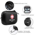 Mini First Aid Kit - 120 Piece Small Waterproof Hard Shell Medical Kit for Car, Home, Office, Travel, Camping, Sports, Outdoor, School - Emergency First Aid Supplies and Survival Kit (Black)