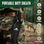 Mossy Oak 11.5'' Machete for Yard Work, Survival Kukri Machete Knife with Sheath, EDC Gear, Ergonomic Anti-Slip Handle, Stainless Steel Machetes for Cutting Trees, Gardening, Bushcraft and Hunting