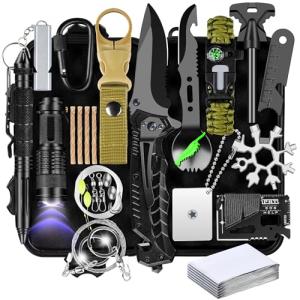 28-in-1-Survival Kits, Gifts for Men Dad Husband Him - Survival Gear and Equipment, Stocking Stuffers for Man Christmas Birthday Gifts, Unique Cool Gadgets for Camping, Hiking, Hunting, Fishing