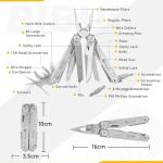 BIBURY Multitool with Pocket Knife, Birthday Gifts for Men, 19-in-1 Stainless Steel Pliers with Scissors, Self-locking Multi tools with EDC Sheath for Home, Camping, Hiking, Survival -BI2038A