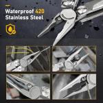 BIBURY Multitool with Pocket Knife, Birthday Gifts for Men, 19-in-1 Stainless Steel Pliers with Scissors, Self-locking Multi tools with EDC Sheath for Home, Camping, Hiking, Survival -BI2038A