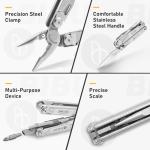 BIBURY Multitool with Pocket Knife, Birthday Gifts for Men, 19-in-1 Stainless Steel Pliers with Scissors, Self-locking Multi tools with EDC Sheath for Home, Camping, Hiking, Survival -BI2038A