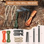 Owldacious Fire Starter Survival Kit – 4 Ferro Rods (4", 3.2", 2×2.4"), 2 Strikers, 2 Tinder Wicks (13" Each), and 2 Paracords (40“ Each). Flint and Steel Emergency Tool.