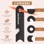 Owldacious Fire Starter Survival Kit – 4 Ferro Rods (4", 3.2", 2×2.4"), 2 Strikers, 2 Tinder Wicks (13" Each), and 2 Paracords (40“ Each). Flint and Steel Emergency Tool.