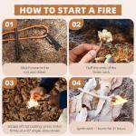 Owldacious Fire Starter Survival Kit – 4 Ferro Rods (4", 3.2", 2×2.4"), 2 Strikers, 2 Tinder Wicks (13" Each), and 2 Paracords (40“ Each). Flint and Steel Emergency Tool.
