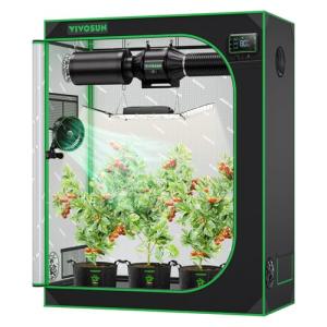 VIVOSUN S425 4x2 Grow Tent, 48"x24"x60" High Reflective Mylar with Observation Window and Floor Tray for Hydroponics Indoor Plant for VS2000