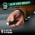 Energizer 1200SL-R Flashlight Recharegeable for EDC, Tactical Flashlight Ultra Bright, IPX4 Water-Resistant, USB-C Cable Included