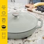 Lodge 3.6 Quart Enameled Cast Iron Covered Casserole with Lid – Dual Handles – Oven Safe up to 500° F or on Stovetop - Use to Marinate, Cook, Bake, Refrigerate and Serve – Desert Sage