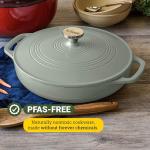 Lodge 3.6 Quart Enameled Cast Iron Covered Casserole with Lid – Dual Handles – Oven Safe up to 500° F or on Stovetop - Use to Marinate, Cook, Bake, Refrigerate and Serve – Desert Sage