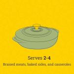 Lodge 3.6 Quart Enameled Cast Iron Covered Casserole with Lid – Dual Handles – Oven Safe up to 500° F or on Stovetop - Use to Marinate, Cook, Bake, Refrigerate and Serve – Desert Sage