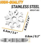 Stocking Stuffers Gifts for Men 18-in-1 Snowflake Multi Tool, Mens Gifts for Christmas Anniversary Birthday Gifts for Men Dad Him Husband, White Elephant Gifts for Adults Dad Who Wants Nothing