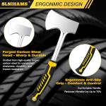 SLNIHAMS 13.5" Camping Hatchet, Forged Carbon Steel Axe with Ergonomic Anti-Slip Grip & Heavy-Duty Oxford Nylon Sheath – Outdoor Survival, Camping, Wood Splitting & Hiking Tool
