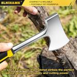 SLNIHAMS 13.5" Camping Hatchet, Forged Carbon Steel Axe with Ergonomic Anti-Slip Grip & Heavy-Duty Oxford Nylon Sheath – Outdoor Survival, Camping, Wood Splitting & Hiking Tool