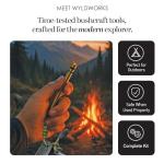 Fire Piston - Ferro Rod - 2 in 1 - Fire Piston Fire Starter Kit - Telescoping Fire Blower - Fire Starters for Campfires - Compression fire Starter Piston - Survival Tool - Camping Gifts for Men