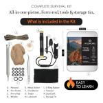 Fire Piston - Ferro Rod - 2 in 1 - Fire Piston Fire Starter Kit - Telescoping Fire Blower - Fire Starters for Campfires - Compression fire Starter Piston - Survival Tool - Camping Gifts for Men