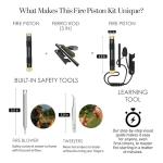 Fire Piston - Ferro Rod - 2 in 1 - Fire Piston Fire Starter Kit - Telescoping Fire Blower - Fire Starters for Campfires - Compression fire Starter Piston - Survival Tool - Camping Gifts for Men