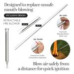 Fire Piston - Ferro Rod - 2 in 1 - Fire Piston Fire Starter Kit - Telescoping Fire Blower - Fire Starters for Campfires - Compression fire Starter Piston - Survival Tool - Camping Gifts for Men