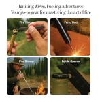 Fire Piston - Ferro Rod - 2 in 1 - Fire Piston Fire Starter Kit - Telescoping Fire Blower - Fire Starters for Campfires - Compression fire Starter Piston - Survival Tool - Camping Gifts for Men