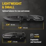 Safety Lock Pocket Knife - 3.4-inch Sharp Blade - Folding Tactical with Aluminum Handle - Ideal Tool for EDC Camping Hunting Survival Hiking - Food Processing Knives - Birthday Gifts for Men 6681