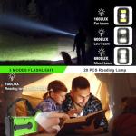 Rckskaya 20000mAh Emergency Radio, Hand Crank NOAA Weather Radio AM FM, Solar Power Battery Operated/USB-C Charging, LED Flashlight, Reading Light, SOS & Compass for Emergencies/Camping