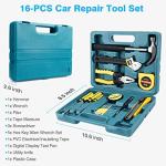 Vetoos Car Roadside Emergency Kit with Jumper Cables, Auto Vehicle Safety Road Side Assistance Kits, Winter Car Kit Essentials for Women and Men, with Car Repair Tool Set, Folding Survival Shovel