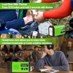 Rckskaya 20000mAh Emergency Radio, Hand Crank NOAA Weather Radio AM FM, Solar Power Battery Operated/USB-C Charging, LED Flashlight, Reading Light, SOS & Compass for Emergencies/Camping