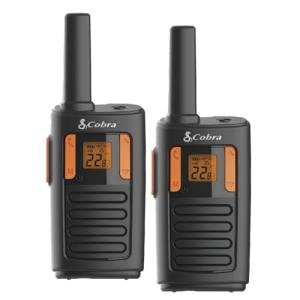 Cobra RX180 Walkie Talkies (2-Pack) – Lightweight, Easy-to-Use Compact Two Way Radios Long Range, 22 Preset Channels, NOAA Weather Alerts, VOX Feature, LED Flashlight (Orange/Black)