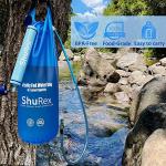 ShuRex Gravity Fed Water Filtration System with Adjustable Tree Strap, 1.5 Gal Large Gravity Bag with Filter Straw, Water Purifier Survival for Travel, Backpacking, and Emergency Preparedness (6L)
