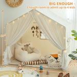 Kids Play Tent with Padded Mat, Kids Tents Indoor Playhouse for Toddler, Large Princess Castle Pompoms Play House Tent for Girl Bed Tents Toys for Boys Girl Birthday, Christmas House Gift