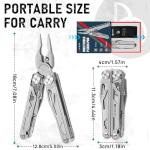 BIBURY Multitool Pliers Pro BI2045, Foldable Multitools with Replaceable Wire Cutters and Saw, Stainless Steel Multi Tool w/Upgraded Scissors and Screwdriver Set, Ideal for Camping, Hiking, Survival