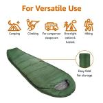 Amazon Basics 20°F Cold Weather Mummy Sleeping Bag, 82 Inches x 33 Inches, Olive Green