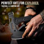 Freelander Camping Axe with Sheath, Sharp Tactical Hatchet Axe with Clip and Bottle Opener, Multi-Functional Hammer Tactical Tomahawk, Survival Tomahawk Axe for Camping (Black, 15 Inch)