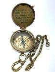 ANTIQUANA Brass Compass Unique Print Go Confidently Quote Compass With Leather Case Antique Brass Compass With Chain A Great Gift Item For Your Loved Ones Hikers And Traveler By