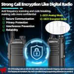 Walkie Talkies Long Range for Adults,Rechargeable UHF Handheld Strong Encrypted Handheld Two Way Radios Walky Talky with Noise Reduction,VOX and USB-C Charger for Camping Hiking Hotel,2Pack