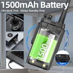 Walkie Talkies Long Range for Adults,Rechargeable UHF Handheld Strong Encrypted Handheld Two Way Radios Walky Talky with Noise Reduction,VOX and USB-C Charger for Camping Hiking Hotel,2Pack