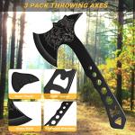 Throwing Knives Throwing Axes and Tomahawks 3 Pack Set with Bottle Opener and Nylon Sheath, 10in Axe Throwing Game for Backyard Competition and Recreation
