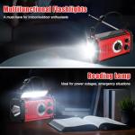 37000mWh Hand Crank Emergency Radio, Portable Solar AM/FM/NOAA Weather Radio with Rechargeable Battery Powered, USB Charger, SOS Alarm, Flashlight/Reading Lamp for Home Outdoor Survival-Red