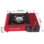 Vivicreate 8500 BTU Portable Butane Gas Stove for Camping Cooking Outdoor, Lightweight Portable Stove Burner with Auto Ignition, Estufa de Gas Portátil para Camping al Aire Libre(Red)