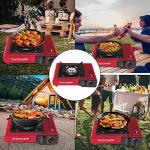 Vivicreate 8500 BTU Portable Butane Gas Stove for Camping Cooking Outdoor, Lightweight Portable Stove Burner with Auto Ignition, Estufa de Gas Portátil para Camping al Aire Libre(Red)