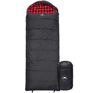 Tough Outdoors All Season Extra Large Sleeping Bag - Adult Sleeping Bag Camping & Backpacking - Cold, Warm Weather & Summer Sleeping Bag - Lightweight Waterproof Compact Sleep Bag w/Compression Sack