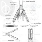 BIBURY Mini Multitool Pliers BI2051A, Mini Pocket Pliers with Window Breaker, Seat Belt Cutter, Bottle Opener for Outdoor Survival, EDC Multi Tool with Pocket Clip, Gifts for Men and Women
