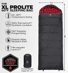 Tough Outdoors All Season Extra Large Sleeping Bag - Adult Sleeping Bag Camping & Backpacking - Cold, Warm Weather & Summer Sleeping Bag - Lightweight Waterproof Compact Sleep Bag w/Compression Sack